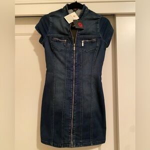 Denim Moto Mini Dress